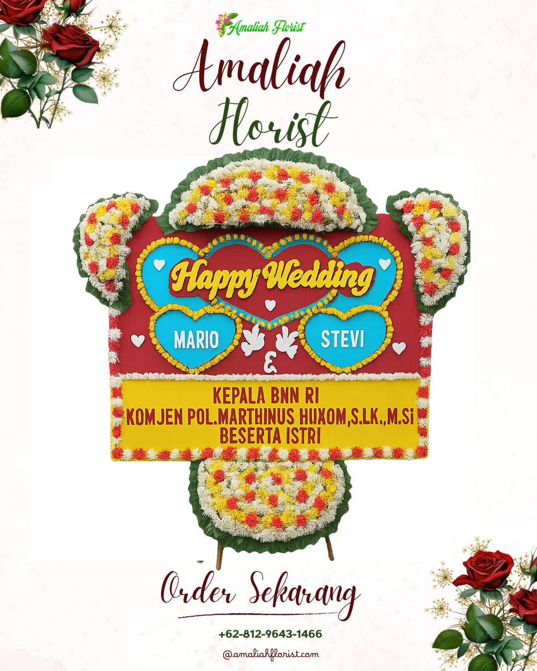 Papan Bunga Pernikahan Seluma